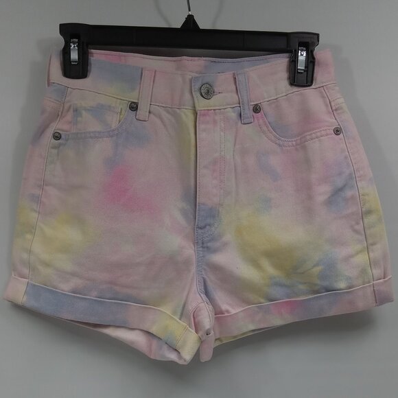 American Eagle Outfitters Pants - American Eagle Mom Short Pastel Tie Dye Color Denim Size 0